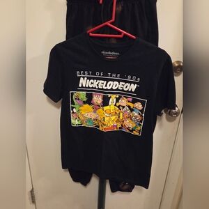 Nickelodeon Black '90s Cartoon Kids T-Shirt